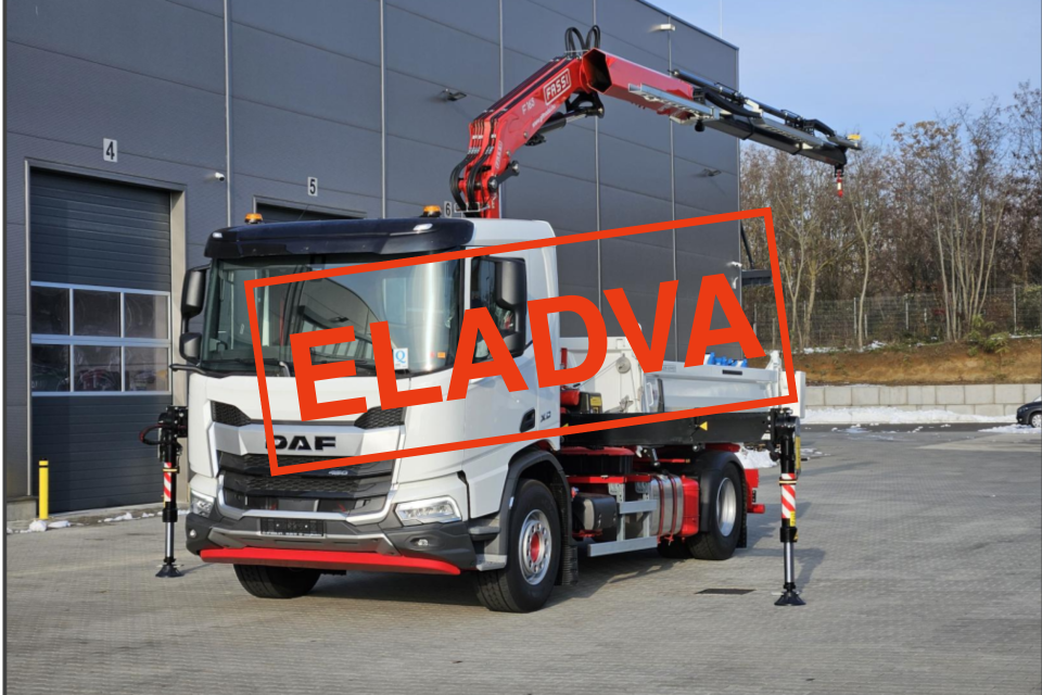 Fassi F165A.2.23 e-dynamic önrakodó darus autó + DAF XD 450 FA 4x2 + Meiller billencs